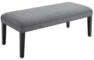 Panca Imbottita in Tessuto Lino 120x53x46 cm Grigia