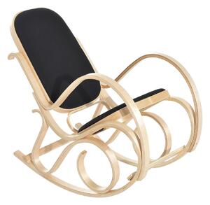 Poltrona a Dondolo in Legno Stile Classico Nero