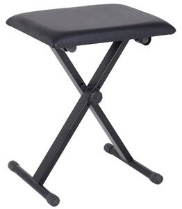 Panca Sgabello per Pianoforte Imbottita Pieghevole con Altezza Regolabile Nero 39x29x51 cm