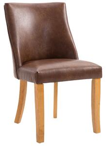 Sedia Imbottita Design Moderno in Pelle PU Marrone