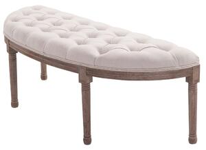 Panca Semicircolare Imbottita in Legno 140,5x51x48 cm Beige
