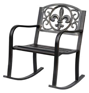 Sedia a Dondolo in Acciaio e Ghisa 60x73x85 cm Bronzo