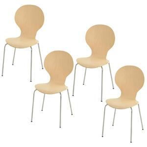 Set 4 Sedie Impilabili in Acciaio e Legno