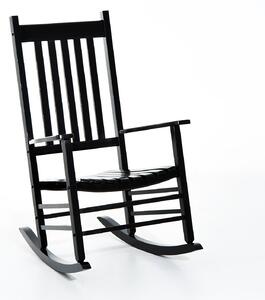 Sedia a Dondolo in Legno 69x86x115 cm Nero