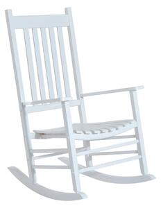 Sedia a Dondolo in Legno 69x86x115 cm Bianco