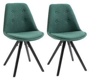 Set 2 Sedie Imbottite 48x56x87 cm in Tessuto Verdi