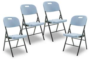 Set 4 Sedie Pieghevoli da Catering 45x46x88 cm in HDPE Celesti