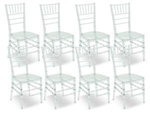 Set 8 Sedie 40x40x93 cm in Polipropilene Chiavari Trasparente