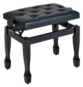 Panca Sgabello Pianoforte con Altezza Regolabile 64x35x45-55 cm in Similpelle e Legno Nero