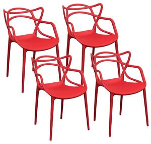 Set 4 Sedie 55x54x82 cm in Polipropilene Sveva Rosse