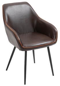 Sedia Imbottita 61x58x84 cm in Similpelle Marrone