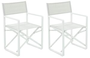 Set 2 Sedie Pieghevoli da Giardino 51x54x86 cm in Alluminio e Textilene Isotta Bianche