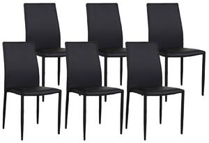 Set 6 Sedie 90x46x44 cm in Similpelle da Interno Nero