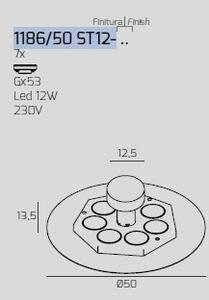 Disk bianco con staffa di fissaggio e copribase 1186-50 st12-bi