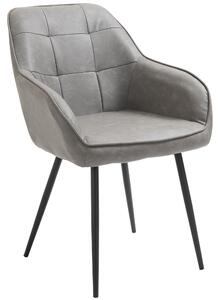 Sedia Imbottita 61x58x84 cm in Similpelle Grigia