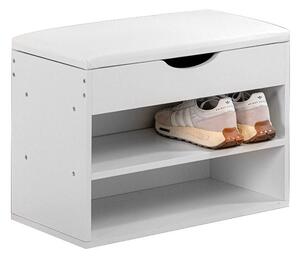 Panca da Ingresso con Cuscino Imbottito 60x30x45 cm Kobe Bianca