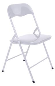 Sedia Pieghevole in Metallo 88x25,5x44,5 cm Bianco