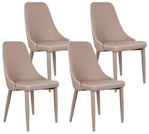 Set 4 Sedie 47x45x46 cm in Similpelle da Interno Tortora