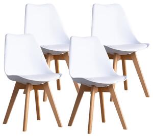 Set 4 Sedie 83x49x43 cm in Similpelle da Interno Bianco