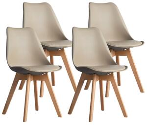 Set 4 Sedie 83x49x43 cm in Similpelle da Interno Tortora