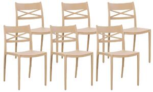 Set 6 Sedie 81x46x52 cm in Polipropilene Tortora