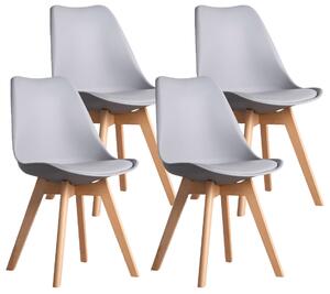 Set 4 Sedie 83x49x43 cm in Similpelle da Interno Grigio