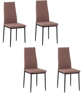 Set 4 Sedie 41x50x97 cm in Tessuto Cachi
