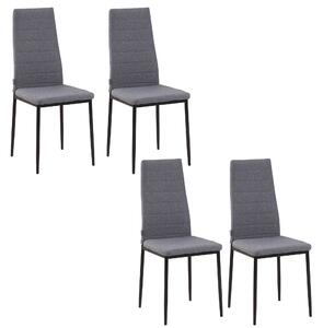 Set 4 Sedie 41x50x97 cm in Tessuto Grigio