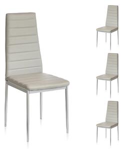 Set 4 Sedie 41x41x96 cm in Similpelle da Interno Grigie