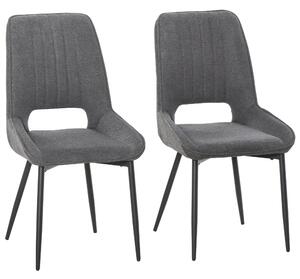Set 2 Sedie Imbottite 59,5x50,5x92 cm in Tessuto Grigie