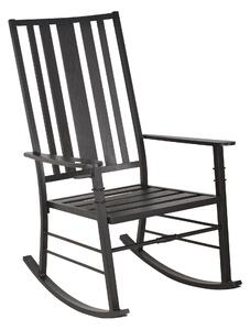 Sedia a Dondolo con Braccioli 68,5x87x113 cm in Acciaio Nero