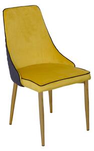 Sedia Imbottita 47x57x88 cm Senape e Oro