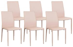 Set 6 Sedie 90x46x44 cm in Similpelle da Interno Tortora