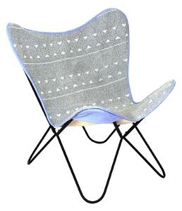 Sedia a Farfalla da Salotto 65x55x85 cm Grigio