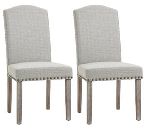 Set 2 Sedie Imbottite 51x64x99,5 cm in Tessuto Grigio chiaro