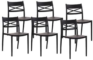 Set 6 Sedie 81x46x52 cm in Polipropilene Nero