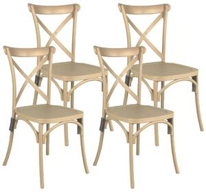 Set 4 Sedie 88x44x49 cm in Polipropilene Tortora