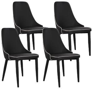 Set 4 Sedie 47x45x46 cm in Similpelle da Interno Nero