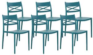 Set 6 Sedie 81x46x52 cm in Polipropilene Ottanio