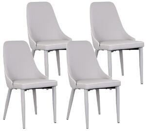Set 4 Sedie 47x45x46 cm in Similpelle da Interno Grigio