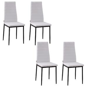 Set 4 Sedie 41x50x97 cm in Tessuto Bianco