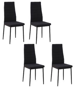 Set 4 Sedie 41x50x97 cm in Tessuto Nero