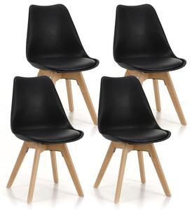 Set 4 Sedie 48,5x47x81,5 cm in Similpelle Nero