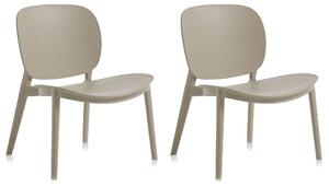 Set 2 Sedie 58x48,5x71 cm in Polipropilene Sabbia