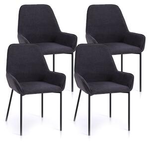 Set 4 Sedie 54x53x89 cm in Similpelle Grigio Scuro