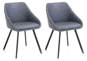 Set 2 Sedie 51x44x77 cm in Similpelle Grigio