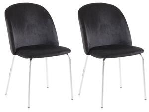 Set 2 Sedie 45x47x85 cm in Velluto Nero