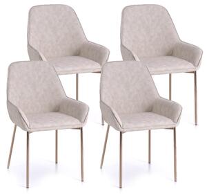 Set 4 Sedie 54x53x89 cm in Similpelle Beige