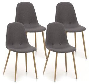 Set 4 Sedie 43,5x41,5x87,5 cm in Tessuto Grigio