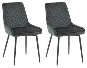 Set 2 Sedie 46,5x48x84,5 cm in Velluto Verde